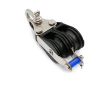 Блок двухшкивный подшипниковый с мочкой, пальцем и вилкой для шкота 6-8мм