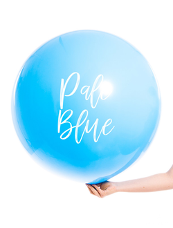 Шар гигант голубой (с надписью и гирляндой)