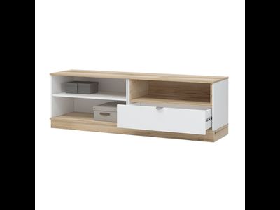 Юкки ТВ 1600 Тумба ТВА 1600х510х450 Дуб делано/Белый шагрень