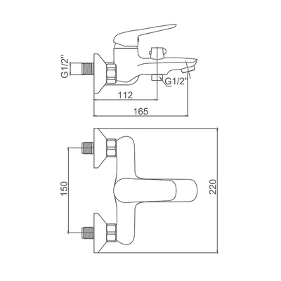 Смеситель для ванны однорычажный,переключатель в корпусе, Латунь, Хром, Accoona A6316