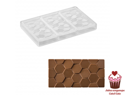 Форма для шоколада Соты 3 ячейки, поликарбонат