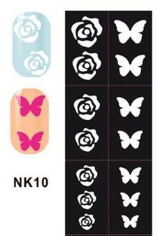 Трафарет для маникюра NK10  (12 шт. в упаковке)