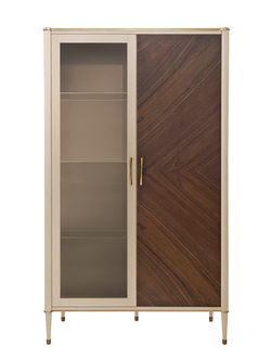 ШКАФ 2-Х ДВЕРНЫЙ ВЕНЕЦИЯ ДВЕРЬ СТЕКЛО АРТ Т-172 МЕЛАНЖ/ОРЕХ (L114,6*P45*H193) TIMBER