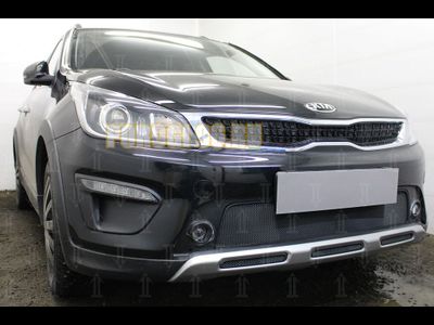Защита радиатора KIA Rio X-Line 2017- (3 части) black низ