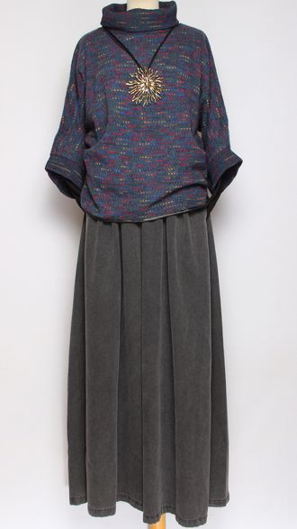 ДЖЕМПЕР БОХО "КИМОНО"  пёстрый джинс, сирень, электрик, трава, хаки, черный до р.50