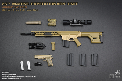 Американский морской пехотинец с парашютом - Коллекционная ФИГУРКА 1/6 MEU MRF Military Free Fall Insertion Desert (26043SD) - Easy&Simple
