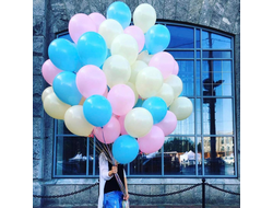 10 шаров Бирюзово-розово-бежевых