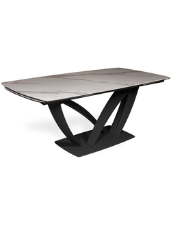 ENZO черный/ керамика мрамор BIANCO LASA глянец 180(+50+50)х90