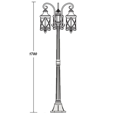 Садово-парковый светильник серии  Lucerna  3bg (178см)