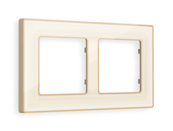 Рамка 2-ая Бежевое стекло органическое/Шампань, коллекция ARCTIC - Ambrella Volt - ALFA