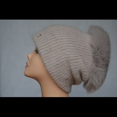Розовая женская шапка с меховой отделкой Vizio Италия 6470 фото