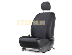 Чехлы Алькантара RIVAL задняя спинка 40/60, рисунок Строчка для Hyundai Creta 2016-2021