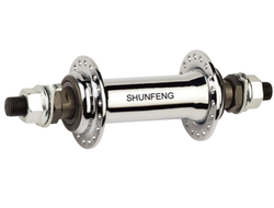 Втулка передн. Shunfeng SF-HB03F, 36H, ободн., гайки, сталь, серебр.