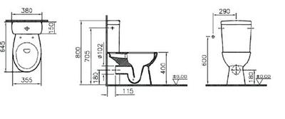 Комплект: Напольного безободкового унитаза VitrA S10, Open-Back, с сиденьем микролифт, 9822B003-7204