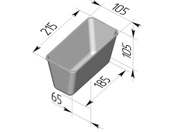 Хлебная форма Л10-5 (215 х 105 х 105 мм) узкое дно