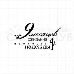 Штамп для беременных - 9 месяцев ожидания, нежности, надежды