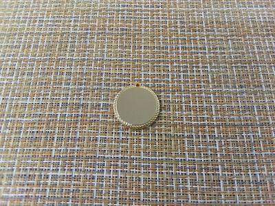 Подвеска кулон круг с резным краем 25x25 мм золотистый