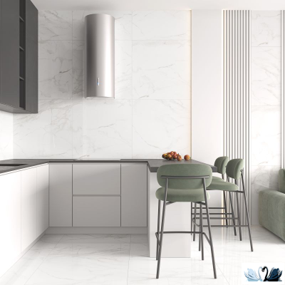 xКерамогранит Italica Calacatta Faro Grey 80х80 см белый полированный