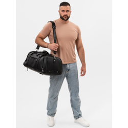 Кожаная дорожная сумка / рюкзак Napoli black 
(арт. 4034-01)