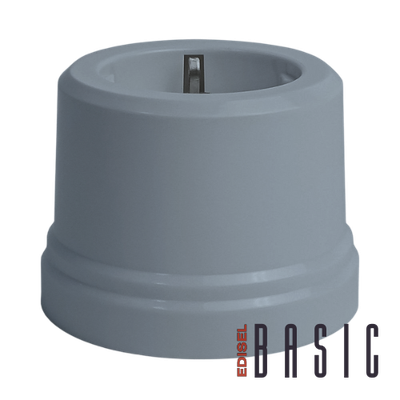 розетка пластик Basic серая