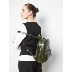 Женский кожаный рюкзак Anzolla dark green (арт. 
3040-11)