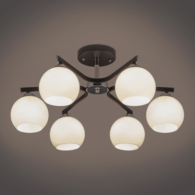 Потолочная люстра со стеклянными плафонами Blasco 30145/6 хром/венге Eurosvet