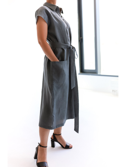 Комбинезон льняной графит