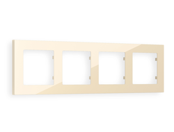 Рамка 4-ая Бежевый глянец, коллекция TECHNO - Ambrella Volt - ALFA