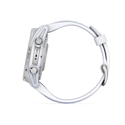 Умные часы Garmin Fenix 8 - 43 мм, AMOLED серебристый корпус, белый ремешок (010-02903-00)