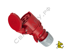 Розетка кабельная PCE Shark 224-6 380В/32А 4 полюса IP44 CEE ударопрочная брызгозащищенная