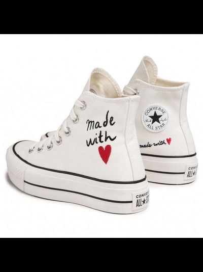 Кеды Converse All Star Lift Made With Love белые высокие на платформе