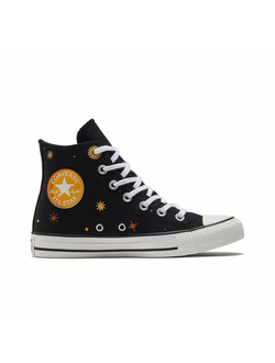 Кеды Converse All Star черные высокие со звездами