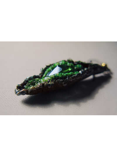 Лесные серьги-капли "Слеза Дриады" (в комплект к колье "Дриада -Дух Леса")