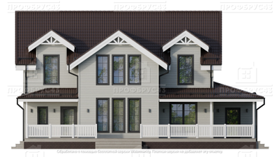 Каркасный двухэтажный дом в стиле Классика, 208 м2