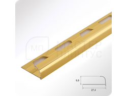 Алюминиевый окантовочный профиль для плитки ПО 10 золото глянец
