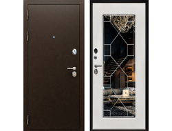 Металлическая дверь Рубикон М с панелью зеркало Тиффани