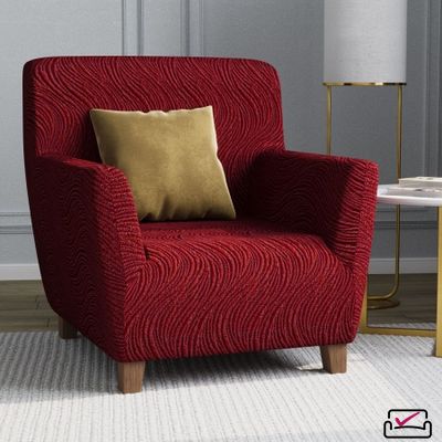 Чехол на кресло Жаккард Волна Бордо.Россия