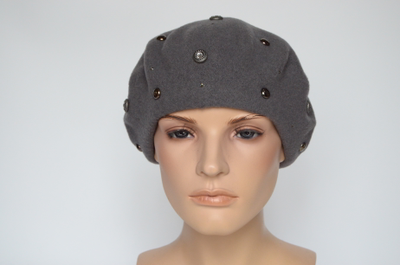 Фетровый серый берет из фетра Вицио Италия