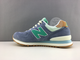 New balance 574 Серые с зеленым женские (37-41) Арт. 063М