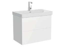 Шкаф Vitra Metropole Pure с раковиной, c 2 ящиками, с подсветкой в верхнем ящике, 80 см, цвет глянцевый белый, 67332