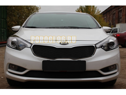 Защита радиатора KIA Cerato 2013-2016 black верх