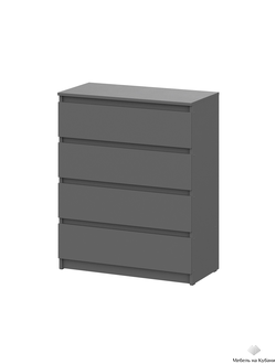 Денвер Комод 4 ящика Графит серый