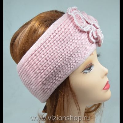 Повязка на голову с цветком Vizio Италия 4513 розовая