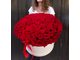 Огромный букет из красных роз ред наоми в шляпной коробке, большой букет из роз, букет из роз