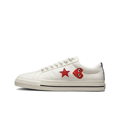 Кеды Converse One Star x Comme des Garçons Play белые низкие с сердечком