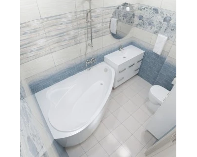 Акриловая ванна Triton Пеарл-шелл Правая,160х104x60.5 см