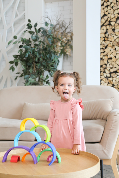 Пирамидка - прорезыватель из пищевого силикона Радуга большая