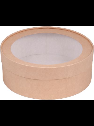 Коробка круглая для зефира, печенья с/о (крафт), Д200*70мм
