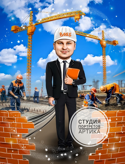 Портрет в Стиле Шарж 1 Человек