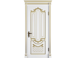 Дверь с патиной Александрия, белая эмаль